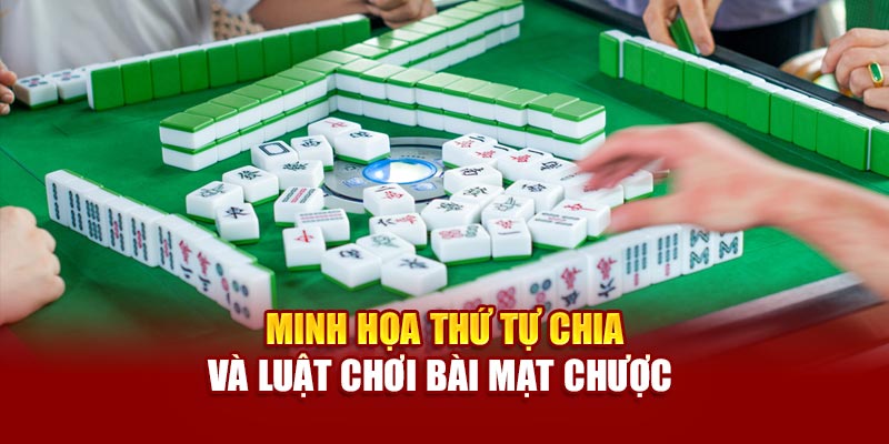 Minh họa thứ tự chia và luật chơi bài Mạt chược